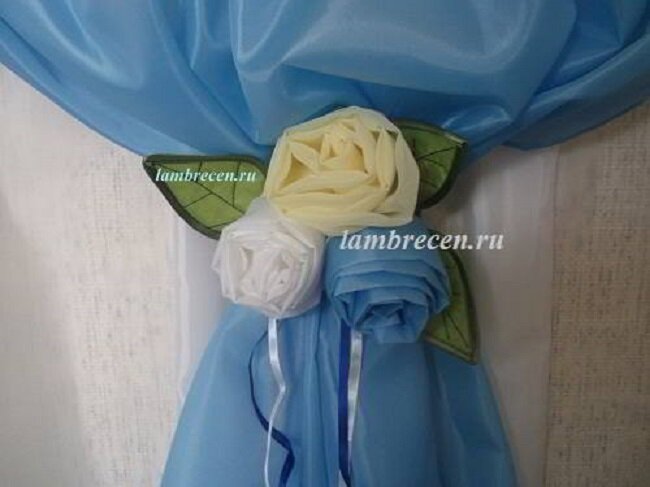 цветы из ткани для штор своими руками