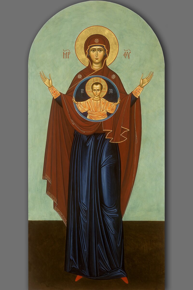 Икона Пресвятой Богородицы Нерушимая Стена Троицкий храм Аносиной пустыни Иконописец Филипп Москвитин 