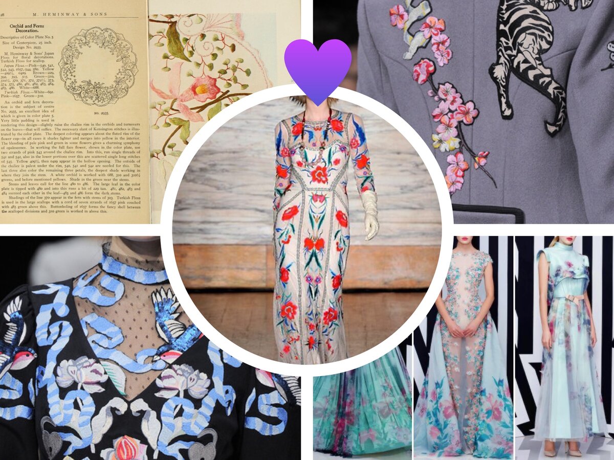 образцы редчайшей книги 1899 года и тенденции в Высокой моде- фотоколлаж автора 