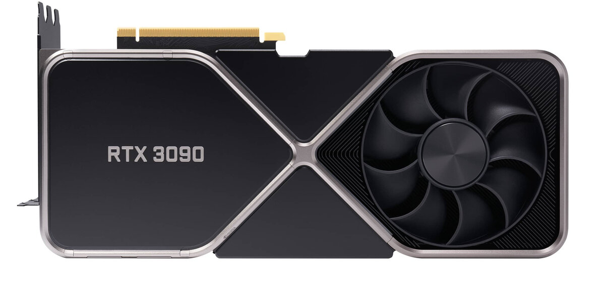 Топовая видеокарта NVidia GeForce RTX 3090 c 2020 года.
