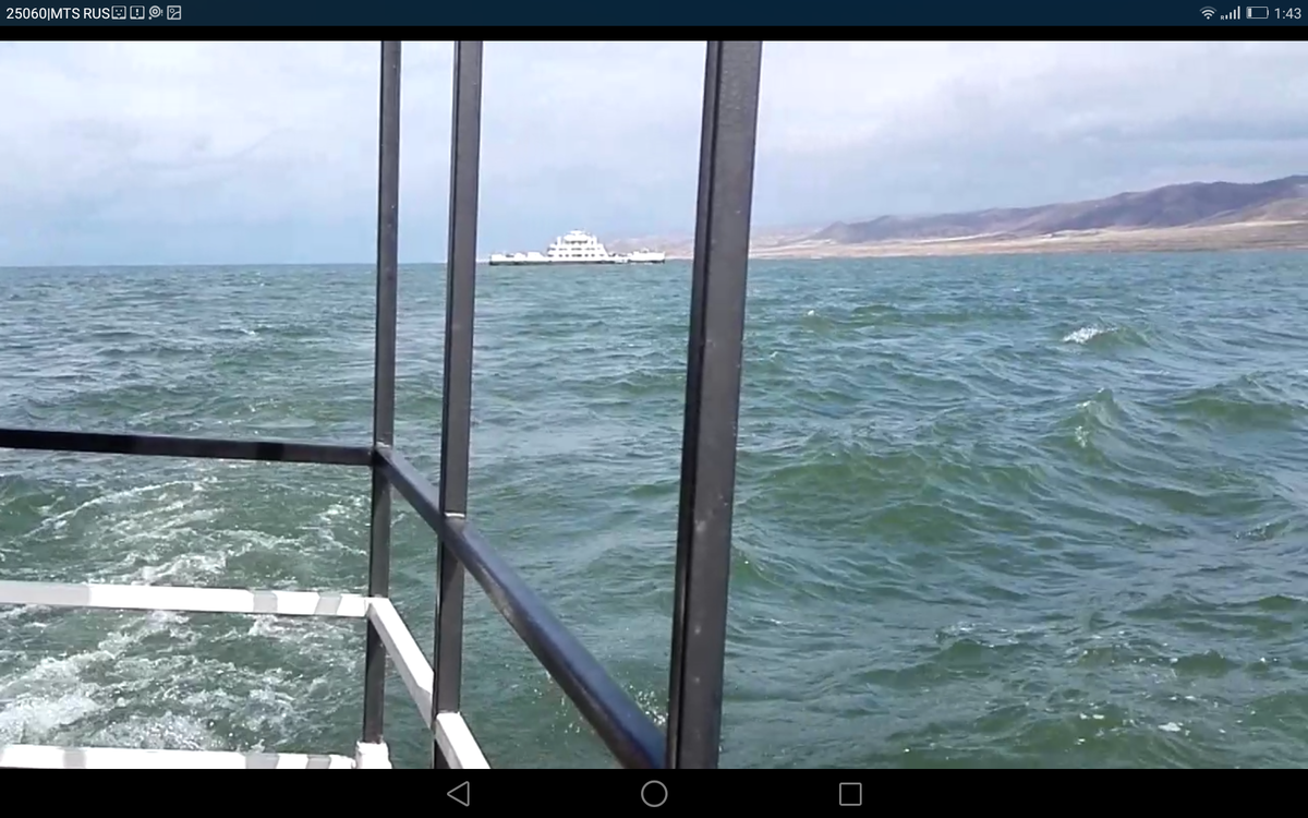   Позади Курчумский паром