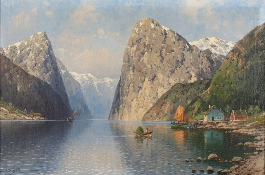    Карл Бергфельд. Норвежский фьорд. Конец XIX — начало ХХ века