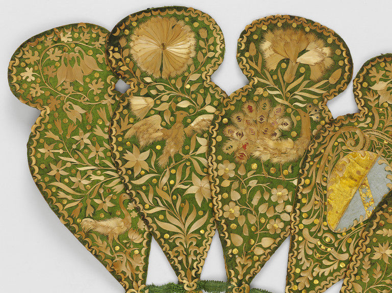 Веер, предположительно, Флоренция, 1620-е. (с) Из коллекции Музея Виктории и Альберта. Деталь.