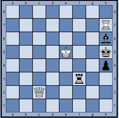 Белые начинают и ставят мат в 6 ходов.