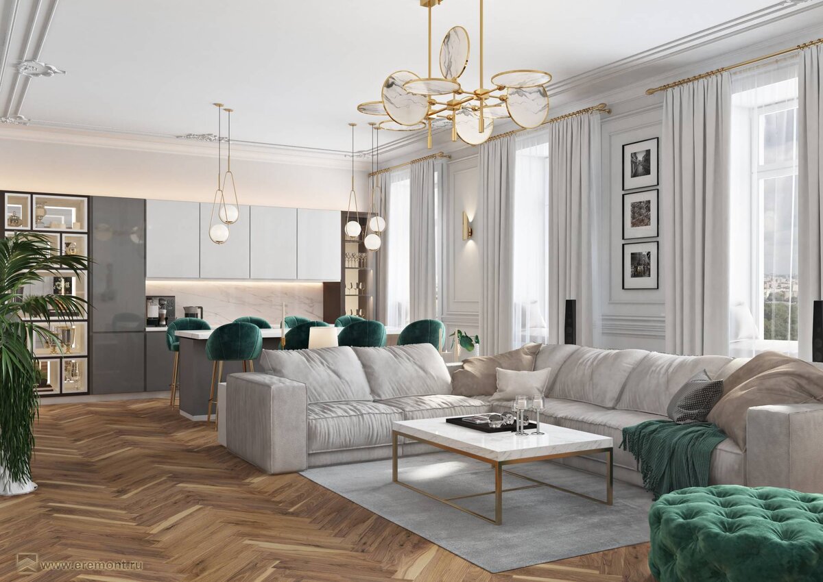 Дизайн большой квартиры в центре Москвы на Никитском бульваре