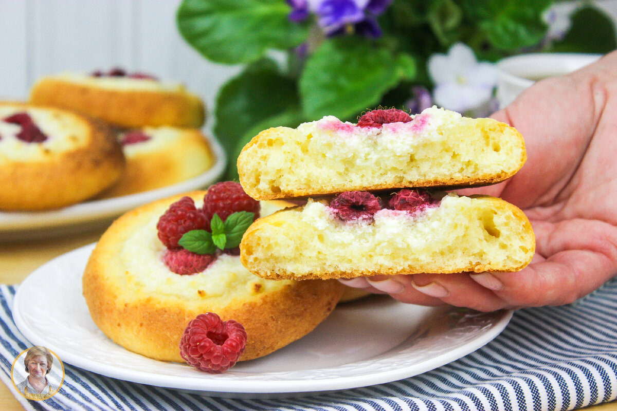 БЕЗ ДРОЖЖЕЙ! 😍 Нежнейшие ватрушки с творогом и малиной (Супер тесто!) |  Коршикова Любовь — Рецепты | Дзен