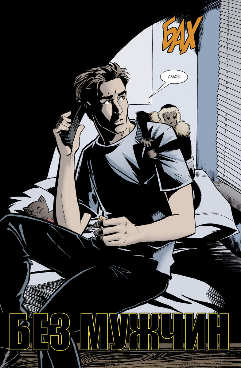 Полоса из графического романа Брайана К. Вона и Пиа Гуэрры «Y: Последний мужчина. Книга 1» © ООО «Издательская Группа «Азбука-Аттикус»