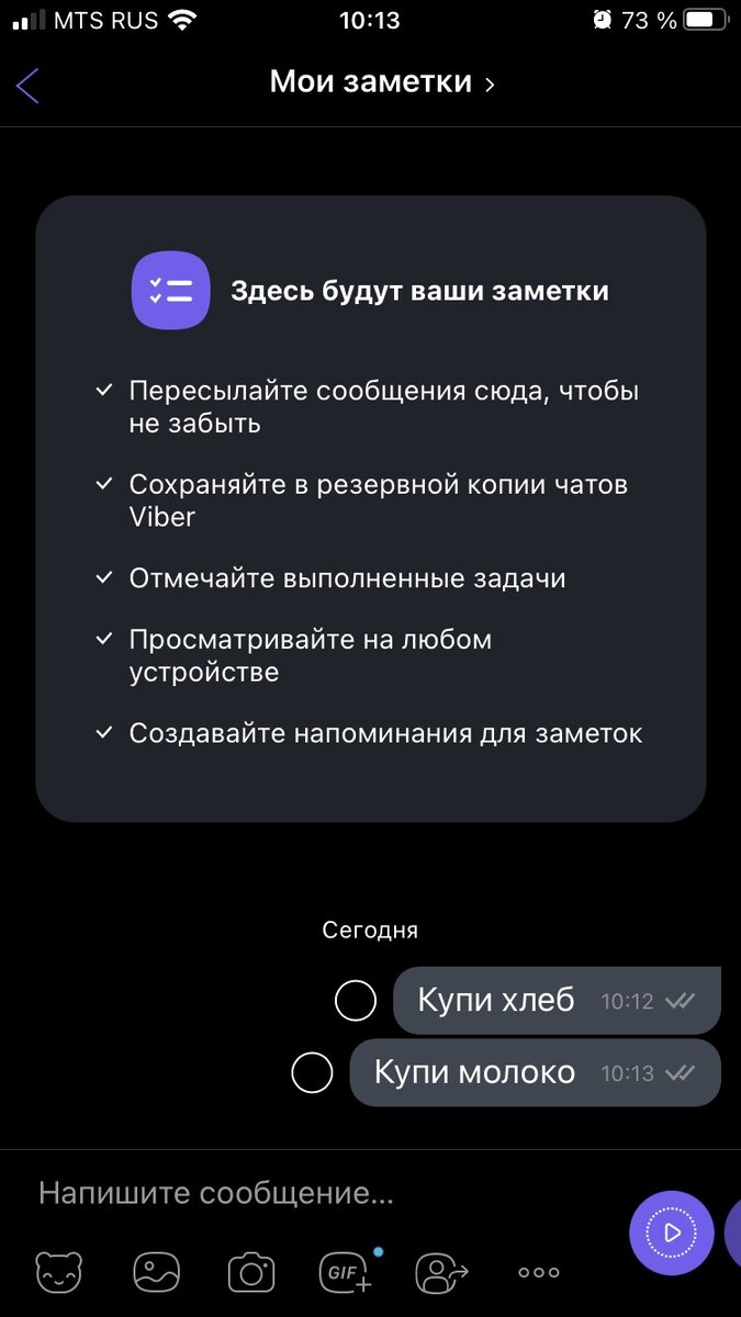 Зайдя в "Мои заметки", вносим информацию. Скриншот автора канала