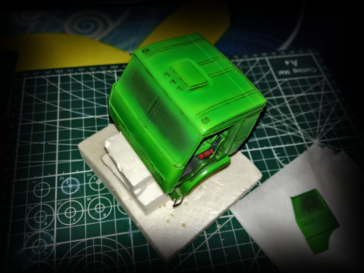 смывка  на кабине обитателя леса (камаз-4350 Звезда) 