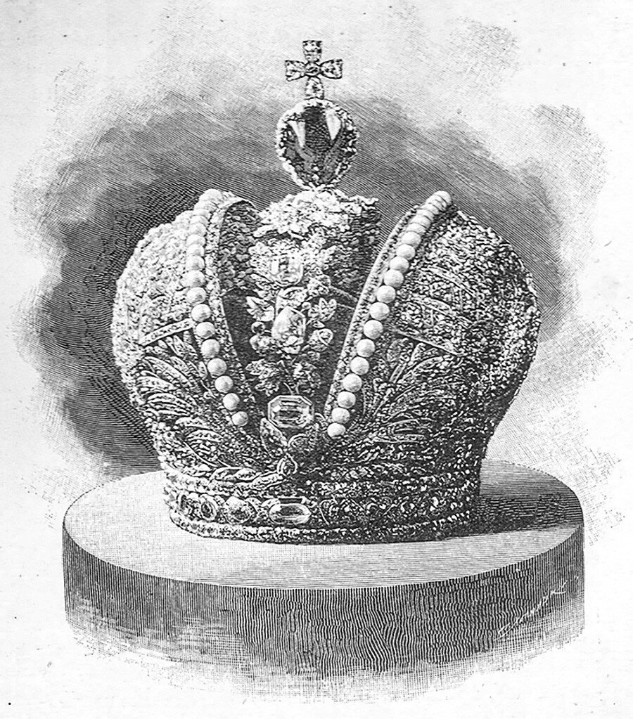 Большая Императорская корона, гравюра. Общественное достояние