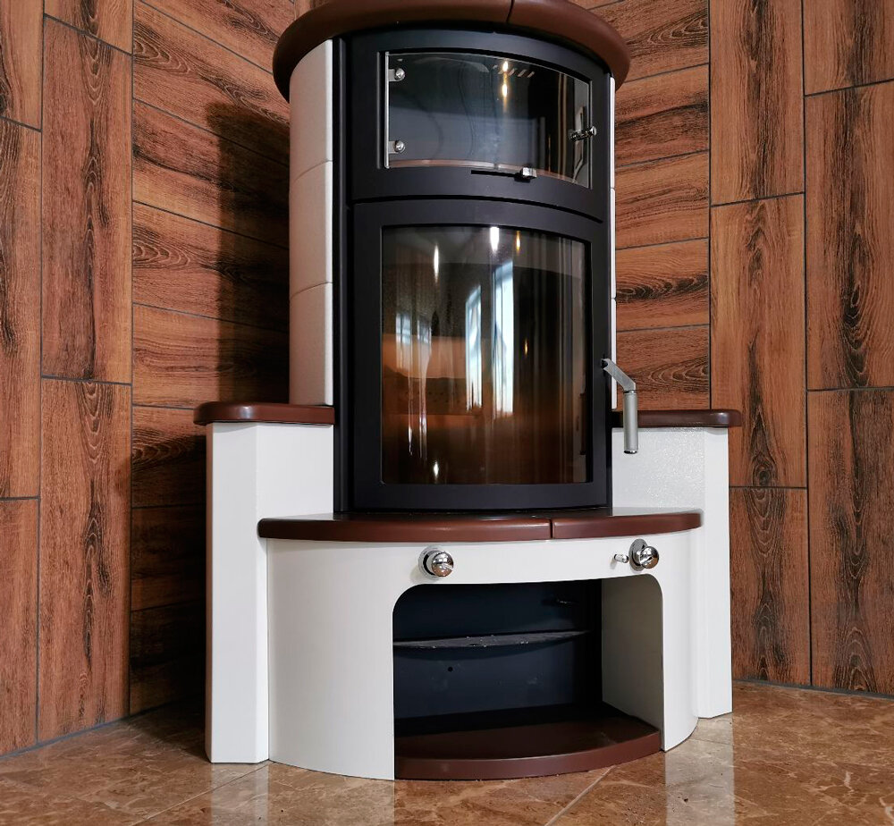 Печь 63 GT ECOplus, jola-braun/stone 245, черная рамка (Hark)