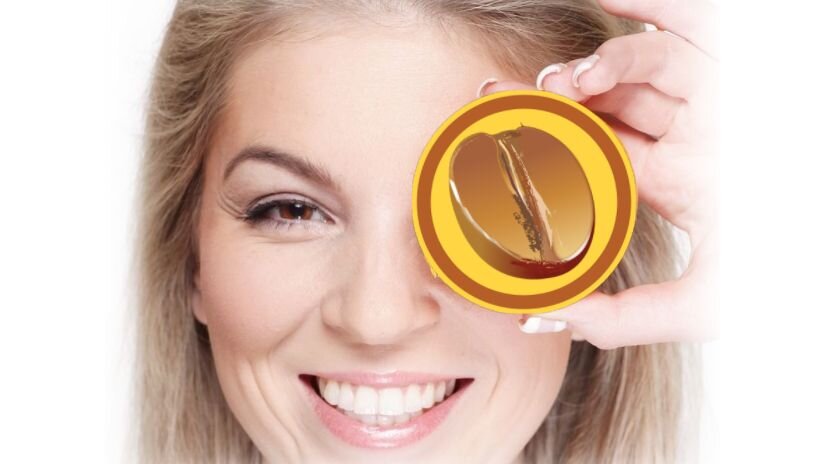 Кофейное масло для кожи под глазами // коллаж автора, изображения pixabay.com