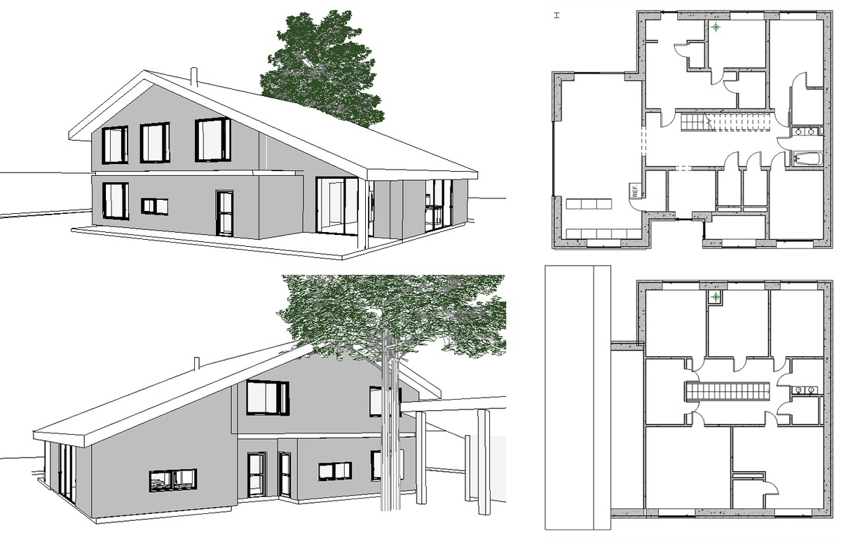 Файл с этим проектом назывался “Дом 24”, как вы можете понять, заказчики были недовольны предыдущими попытками. Примерно половина помещений на 2 этаже не была нужна