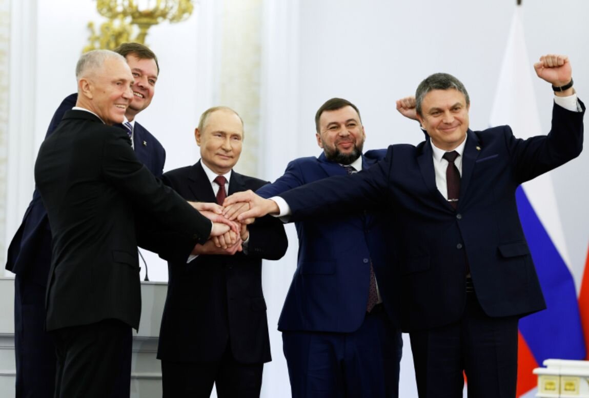 Церемония подписания договоров о вхождении в РФ ДНР, ЛНР, Запорожской и Херсонской областей состоялась в Кремле / РИА Новости