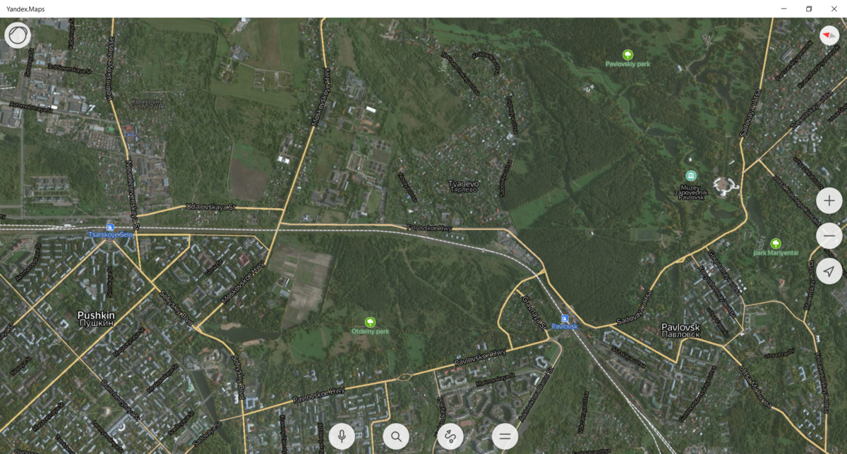 Источник - Яндекс карты, изображение повёрнуто, чтобы прямая линия дороги была горизонтальной