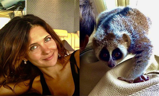 Екатерина Климова и ее лемур лори, фото: ru.hellomagazine.com