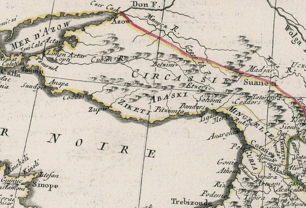 Abbe Grenet, Rigobert Bonne, Carte moderne de la Majeure partie de la turquie d'Asie, 1790. (фрагмент)