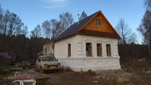 В доме прадеда появилась печь! Согрели комнату впервые за 20 лет