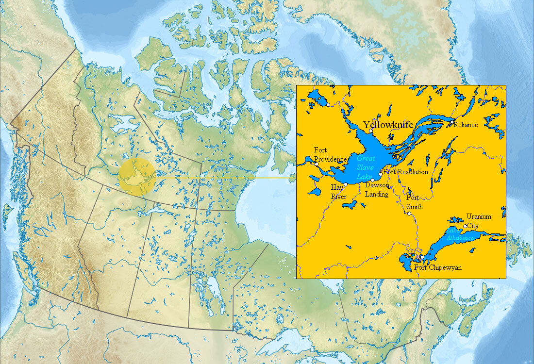 Great Slave Lake на карте Канады