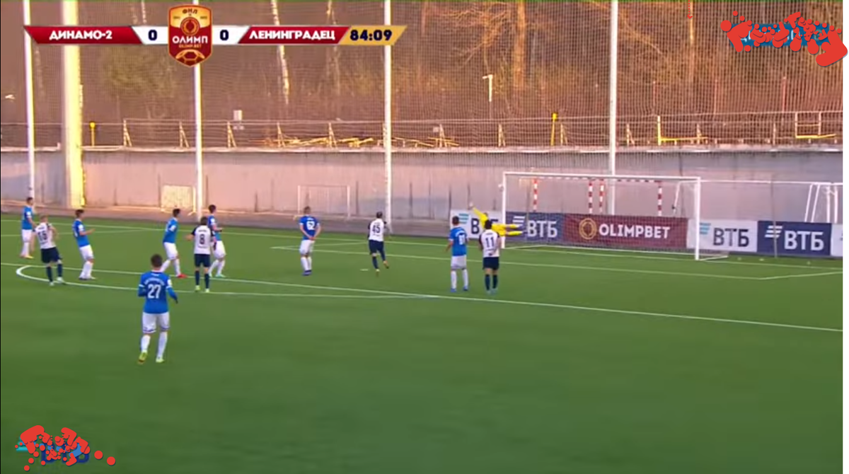 Скриншот: трансляция матча "Динамо"-2 - "Ленинградец" (Динамо ТВ)