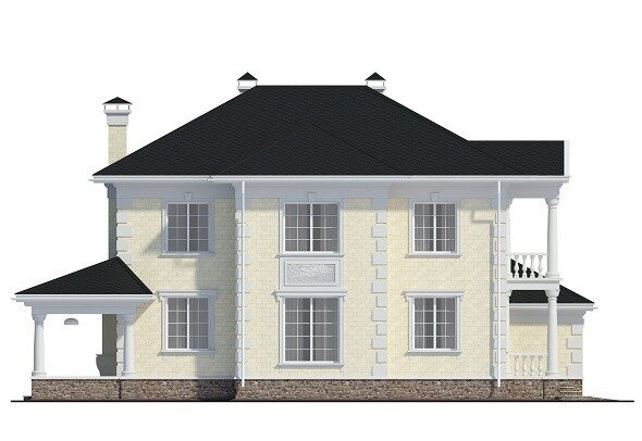 Левый фасад - «Петергоф-2» Проект дома - KR-223