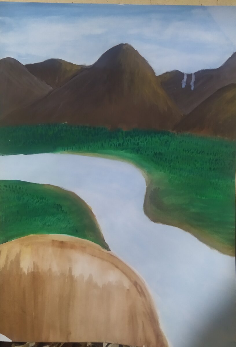 Это фотография рисунка ещё а середине процесса. 