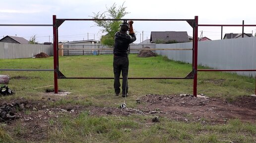 Чертежи, фото и видео распашных ворот, сделанных своими руками