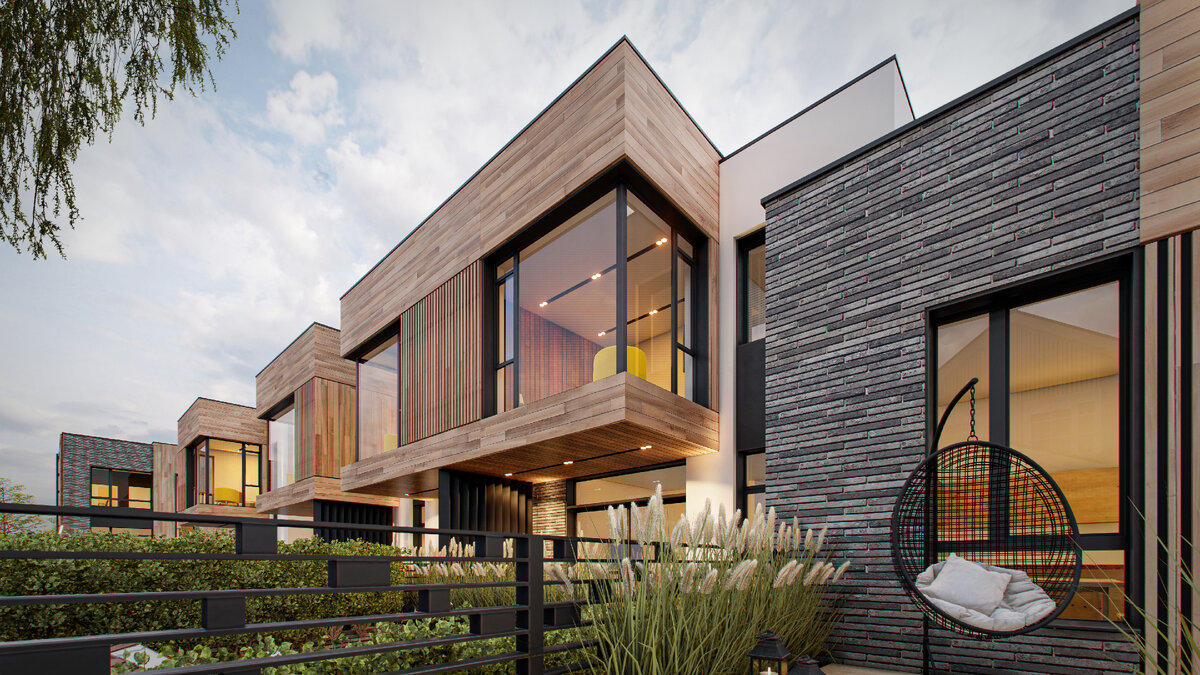 Фасады жилых домов.