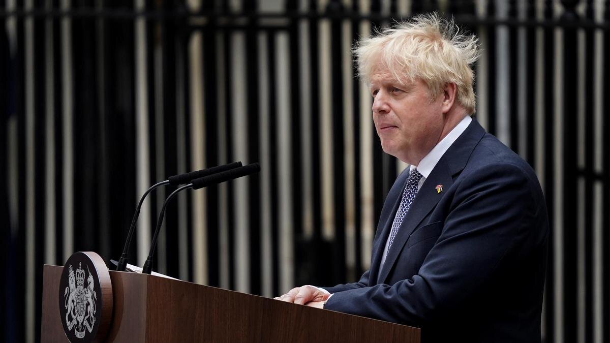    Борис Джонсон за трибуной:Gareth Fuller / PA Images / Getty Images