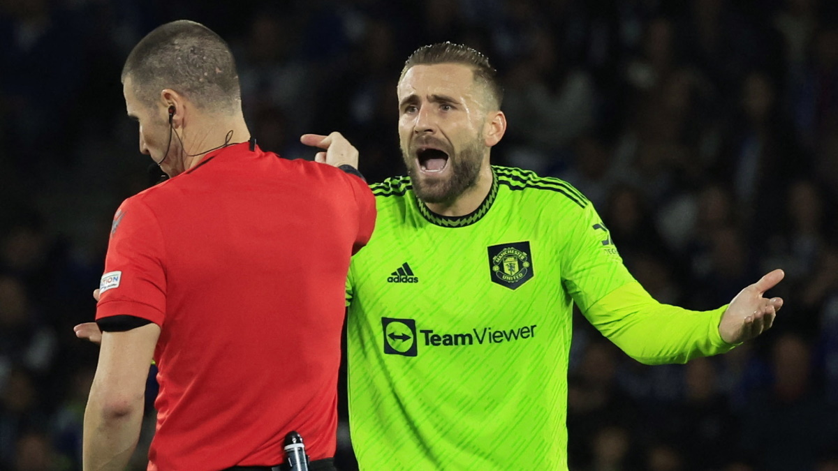    Эмоциональный Люк Шоу в матче "Реал Сосьедад" - "Манчестер Юнайтед", Фото: REUTERS