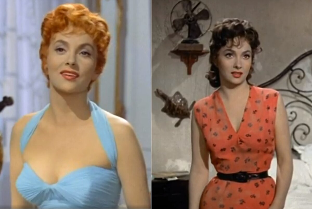 Джина сыграла в «Большой игре» две роли: избалованной светской львицы Сильвии (на картинке справа) и душевной девушки не самой уважаемой профессии Элены, которые похожи друг на друга как две капли воды