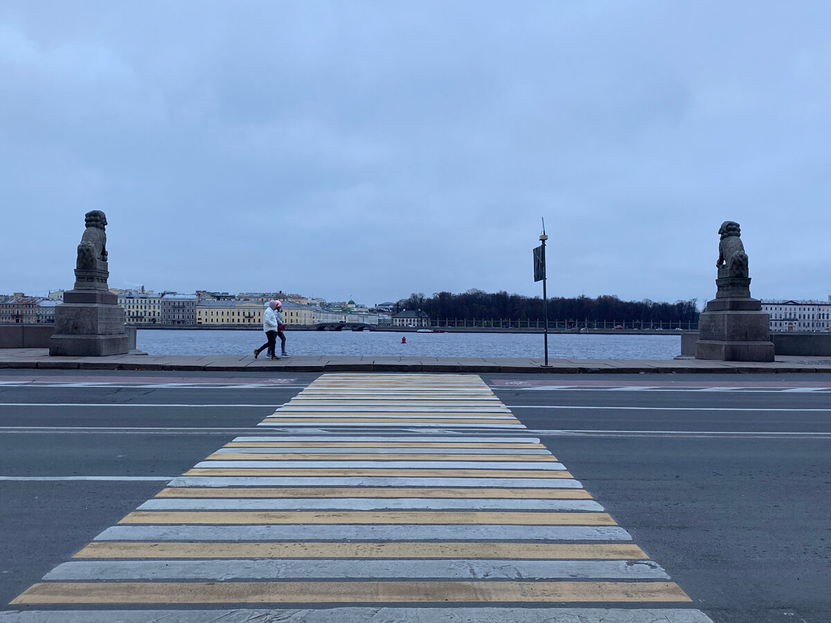 Львы Ши-Цза на Петровской набережной. Видите как сумрачно на фото, а это день)) 