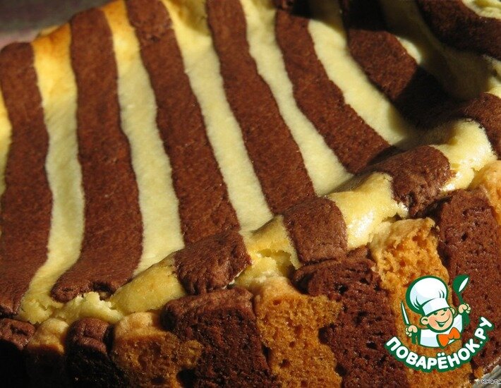 Пирог «Зебра» из тыквы и творога — рецепт в духовке + 6 фото