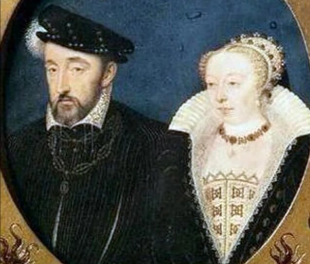Король Франции Генрих ll Валуа и королева Франции Екатерина Медичи, из интернета.
