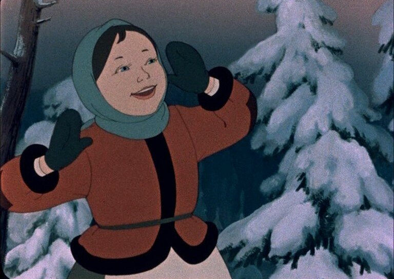 Кадр из мультфильма "Двенадцать месяцев", 1956 год, режиссер Иван Иванов-Вано, Михаил Ботов