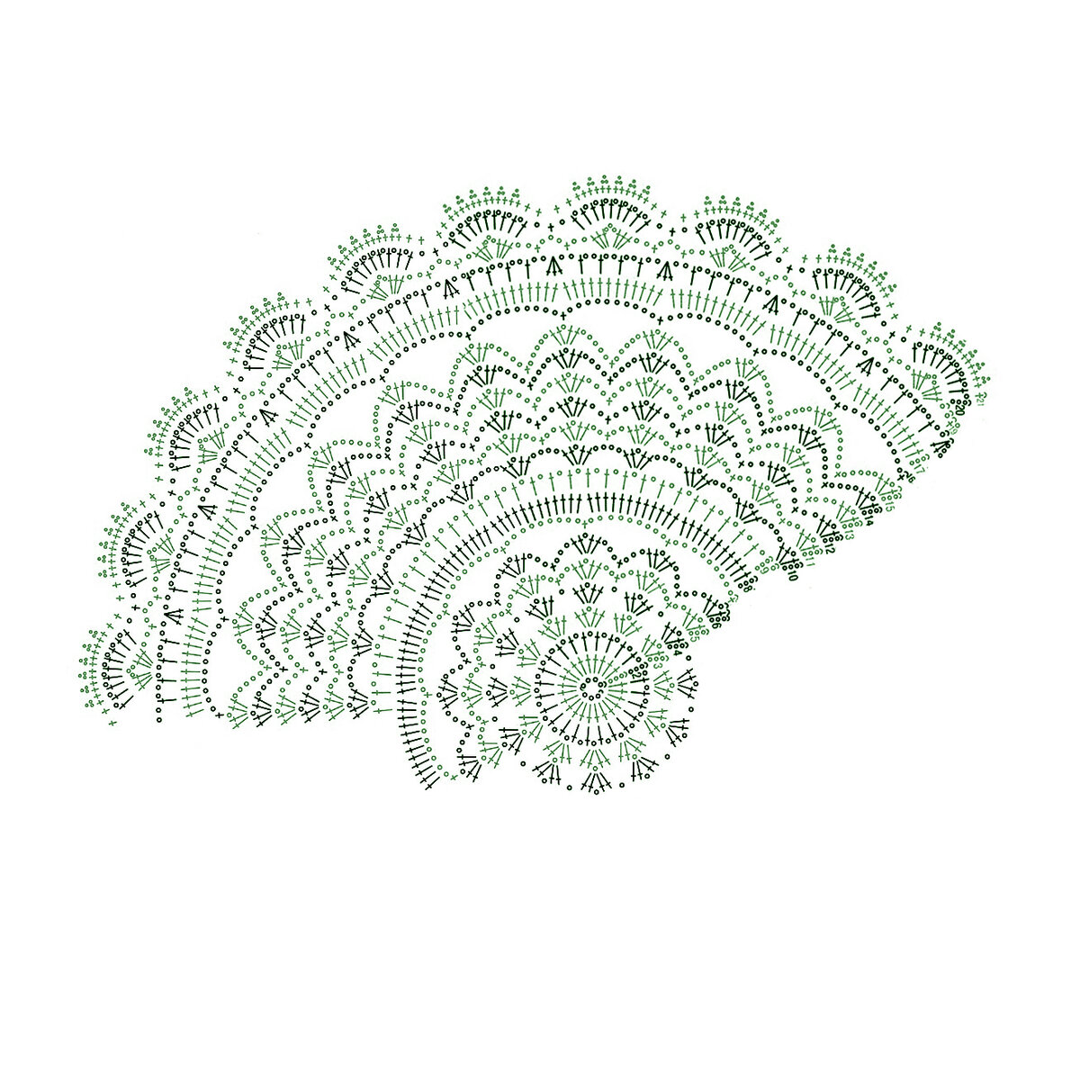 Схема для вязания крючком ажурной сервировочной салфетки