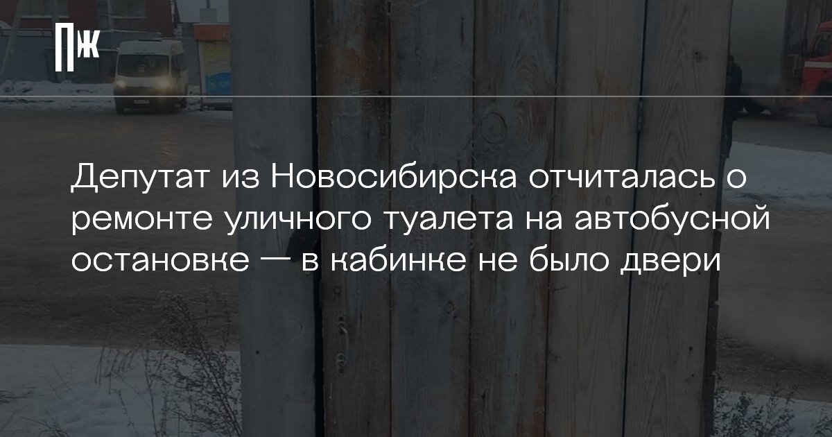     Депутат из Новосибирска отчиталась о ремонте уличного туалета на автобусной остановке — в кабинке не было двери