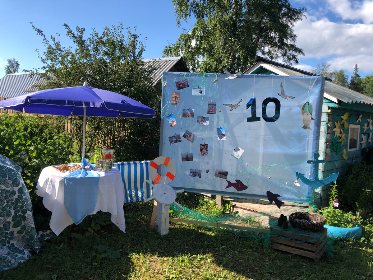 Фотозона и столик для закусок