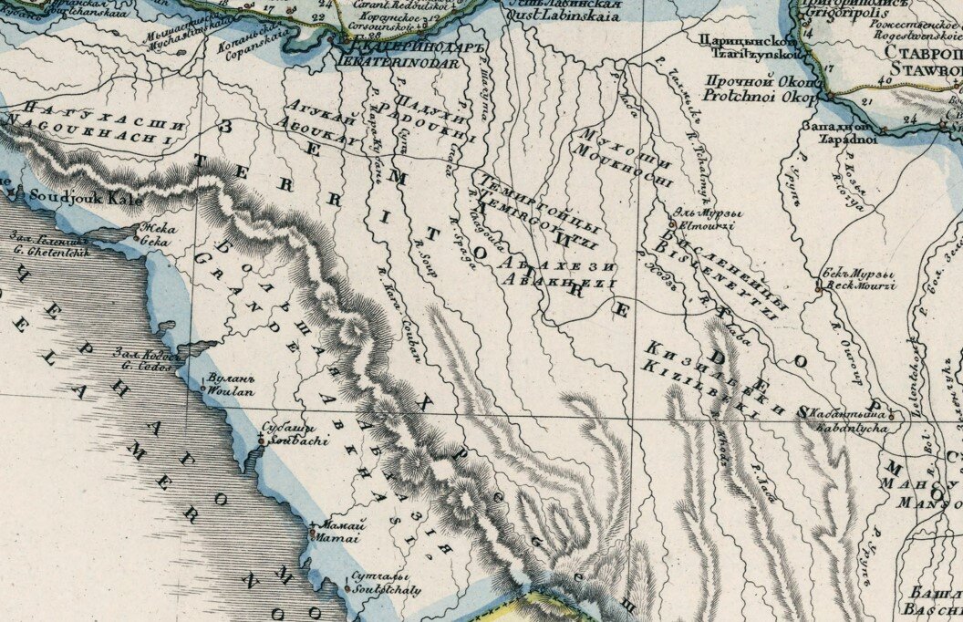 Кавказ в 18 веке карта