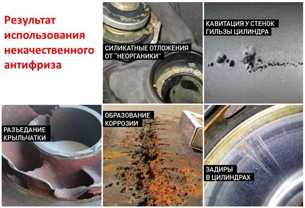 Несколько примеров того, как антифриз может разрушать мотор изнутри