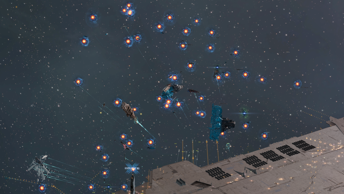 Огни зажжённые игроками на кораблях разного тоннажа, в системе принадлежащей альянсу  который объявил перемирие на день праздника.