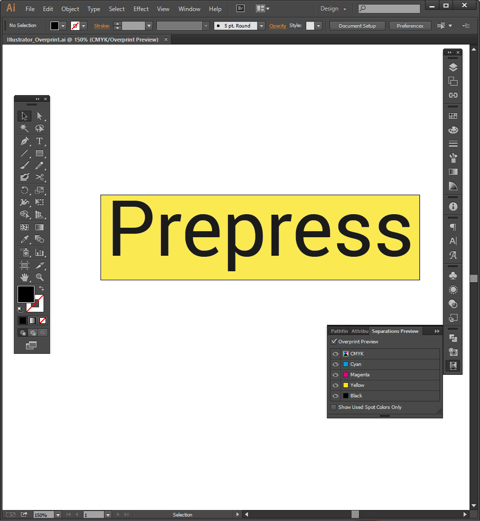Иллюстрация 3. Назначение оверпринта черному в Adobe Illustrator