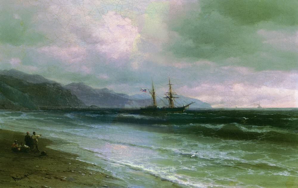 "Пейзаж со шхуной", 1870-е. Государственный Русский музей, Санкт-Петербург.