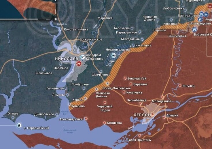Обстановка на Херсоно-Никоалевском фронте.