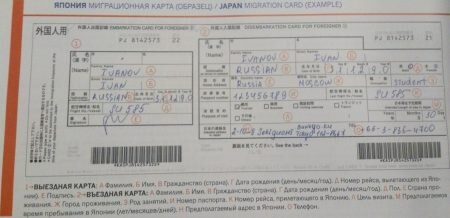 Образец заполнения миграционной карты Японии с переводом каждого пункта Борис Соколов  📷
