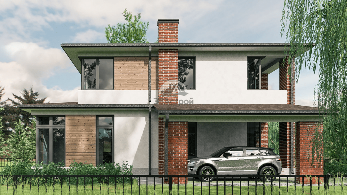 Вид на левый фасад. Источник изображения: Дзен-канал "ЭВАстрой"