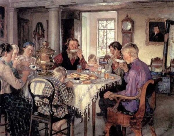 Н.Б.Бельский  «Чаепитие» 1913г.