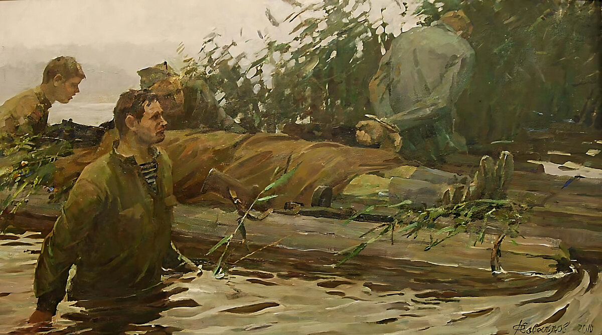 Савостьянов Ф.В., «Разведчики», 2000, холст, масло, Вологодский музей-заповедник