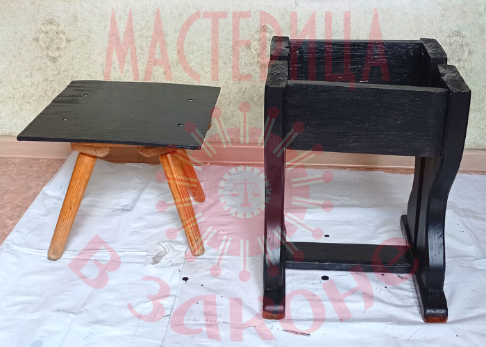 Ремонт табуретки. Краска по дереву.