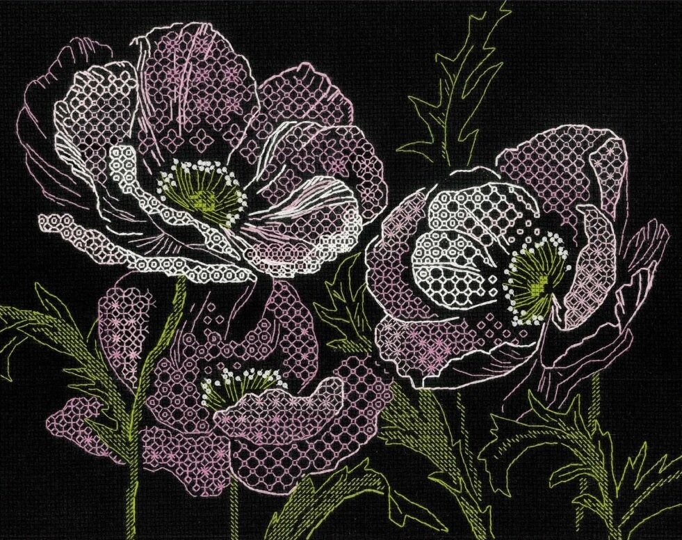 "Кружевные маки" (30/24см) 1991